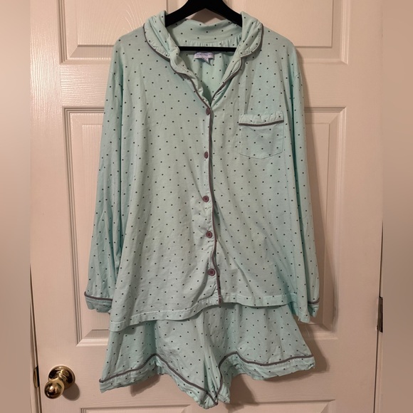 Pajamagram | Cozy Mint Green Polka Dot Pajama Set - Picture 1 of 7